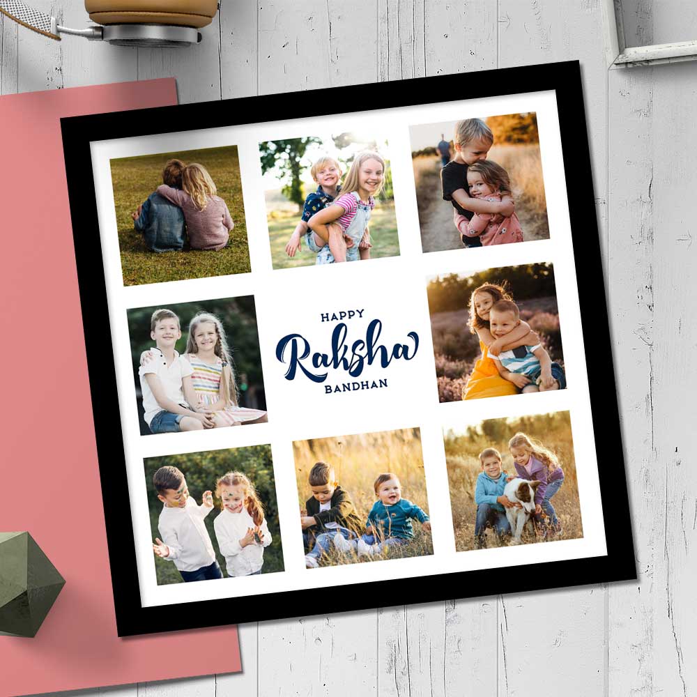 Photo Collage Frame - Rakhi Special Gift for Brother & Sister | 12 x 12 Inch