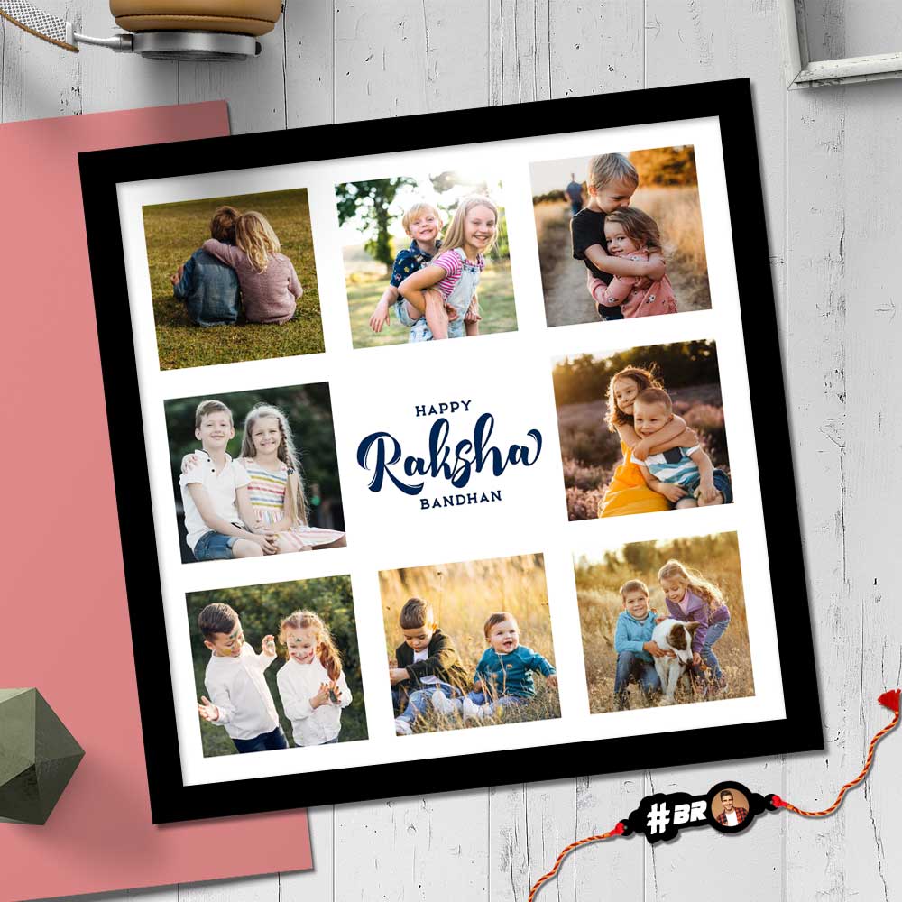 Photo Collage Frame - Rakhi Special Gift for Brother & Sister | 12 x 12 Inch