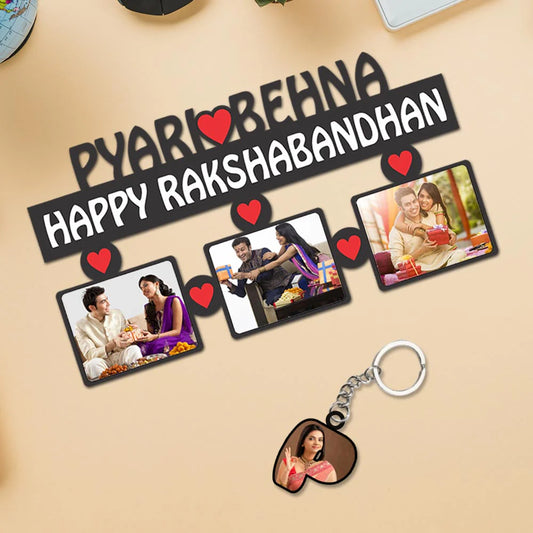 Photo Collage Frame - Heartwarming Rakhi Gift for Sister (8 x 12 Inch)