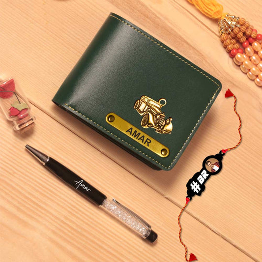 Men's Wallet with Keychain & Pen - Perfect Raksha Bandhan Gift for Brothers