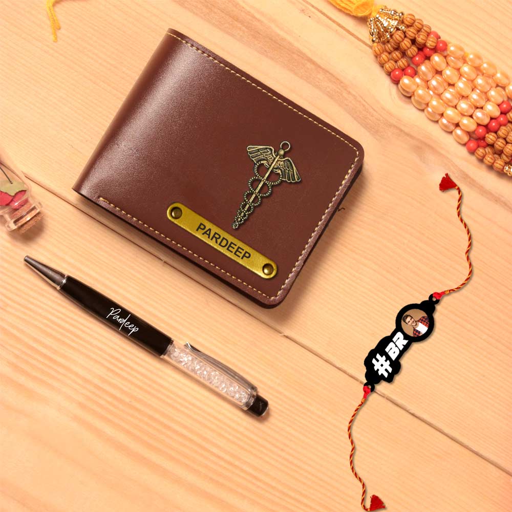 Men's Wallet with Keychain & Pen - Perfect Raksha Bandhan Gift for Brothers