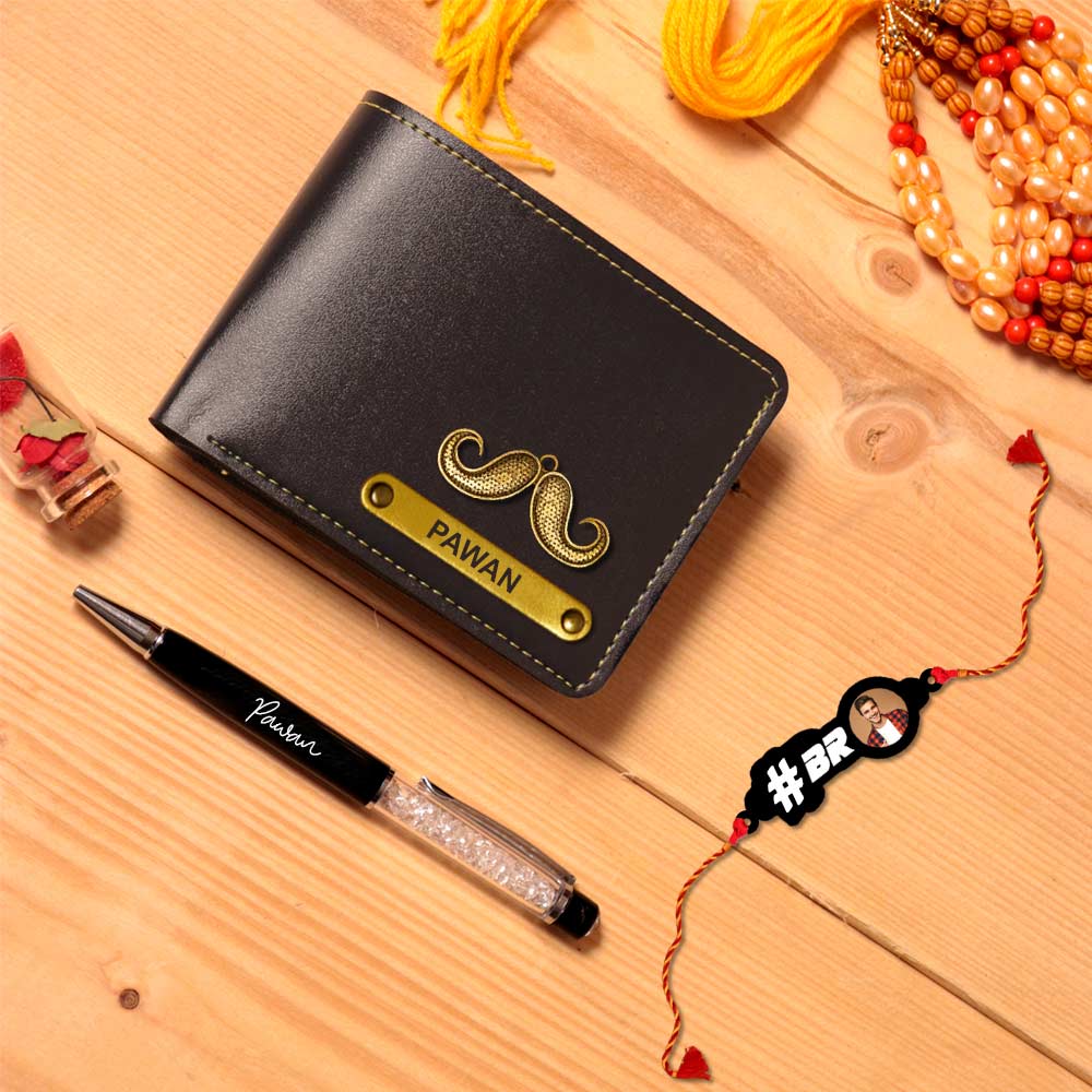 Men's Wallet with Keychain & Pen - Perfect Raksha Bandhan Gift for Brothers