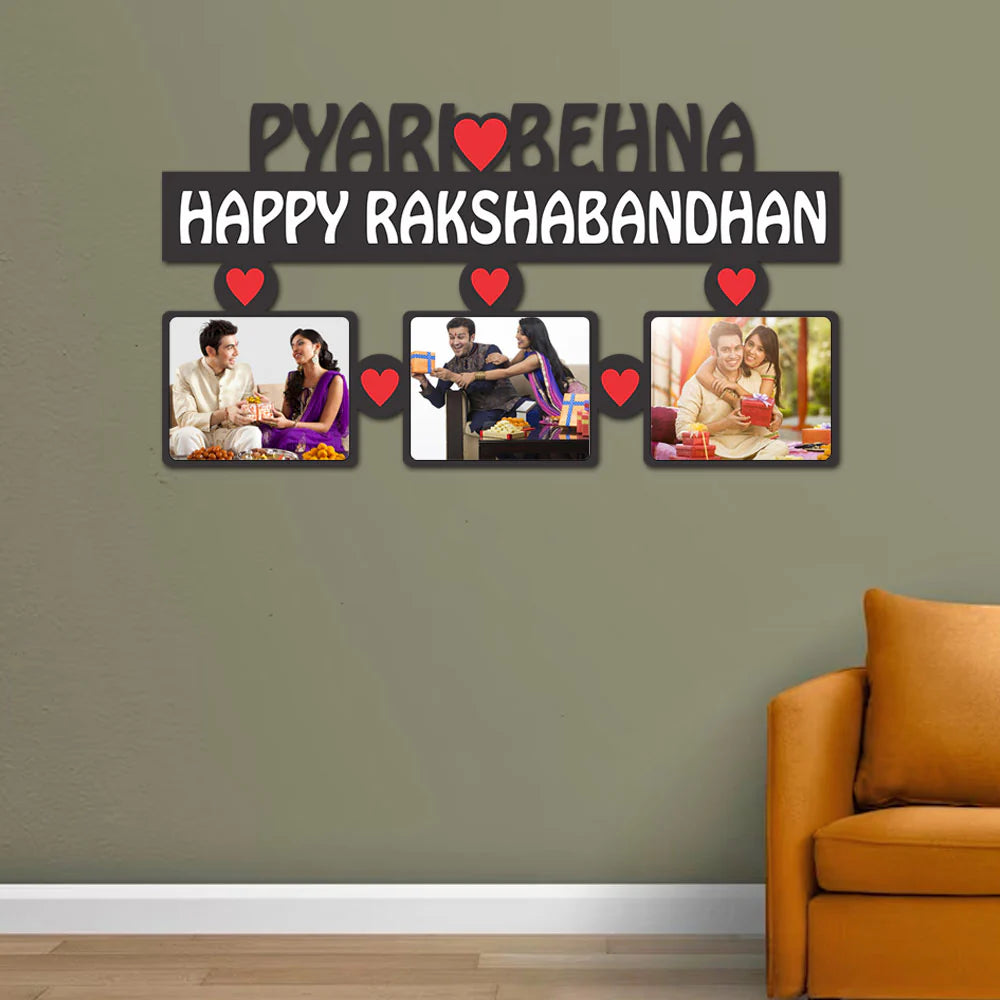 Photo Collage Frame - Heartwarming Rakhi Gift for Sister (8 x 12 Inch)