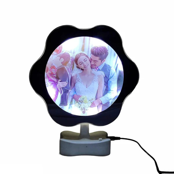 Personalized Magic Mirror Flower Shape with LED Light & Photo