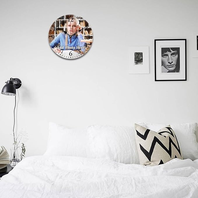 Custom Personalized Photo Wall Clock | Create Your Own Unique Design - 11.8-inch Style 3