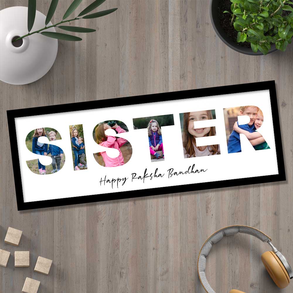 Photo Collage Frame - Best Rakhi Gift for Sister | 6 x 18 inch