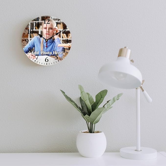 Custom Personalized Photo Wall Clock | Create Your Own Unique Design - 11.8-inch Style 3