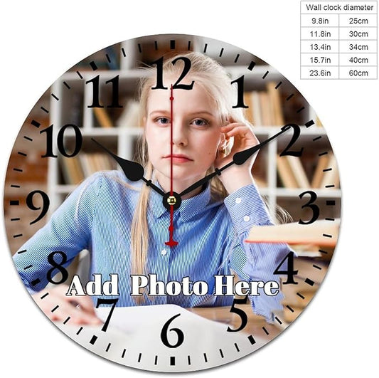 Custom Personalized Photo Wall Clock | Create Your Own Unique Design - 11.8-inch Style 3