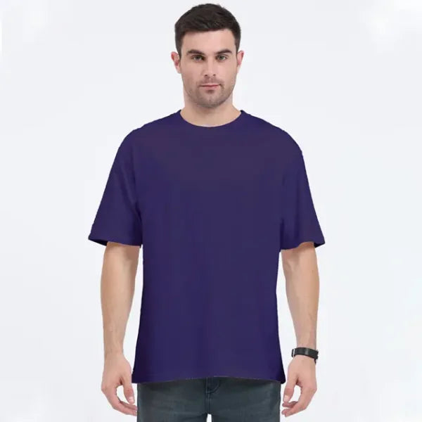 Custom Printed Oversized Cotton T-Shirt with Collar – Personalized Comfort