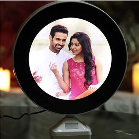 Skylark Round Magic Mirror Photo Frame  - Perfect Gift for Couples & Special Occasions