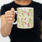 Elegant Flower Pattern Tea Cup Design | Delicate Floral Art for a Charming Sip