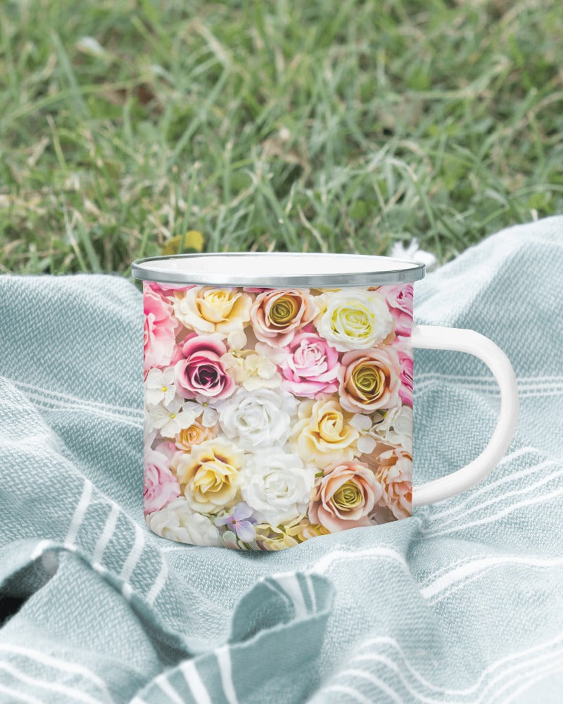 Elegant Flower Pattern Tea Cup Design | Delicate Floral Art for a Charming Sip